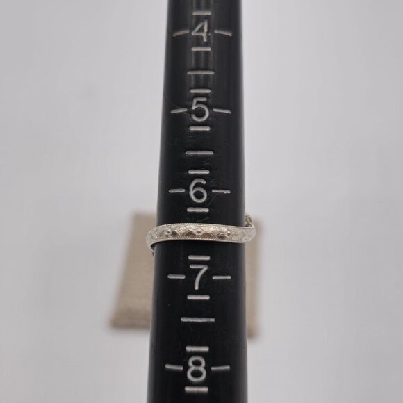 Size 6.5 Sterling Silver Handmade Glass Scrolled Band Ring A2780 - Picture 6 of 8